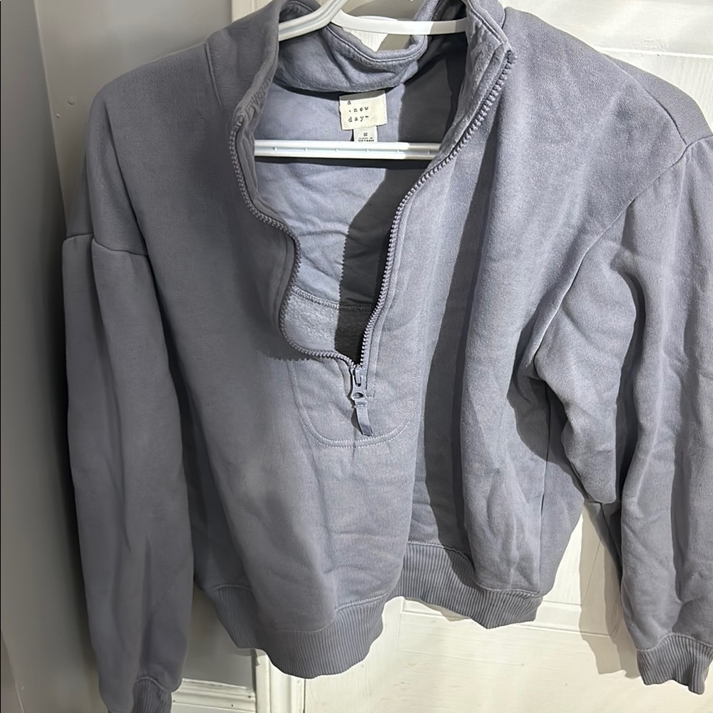 a new day Gray Zip Up Sweater Relaxed Fit